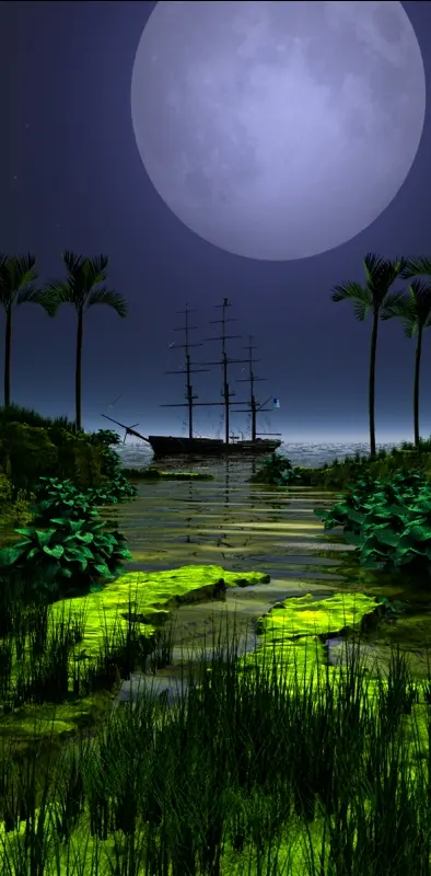 Moon And Ship