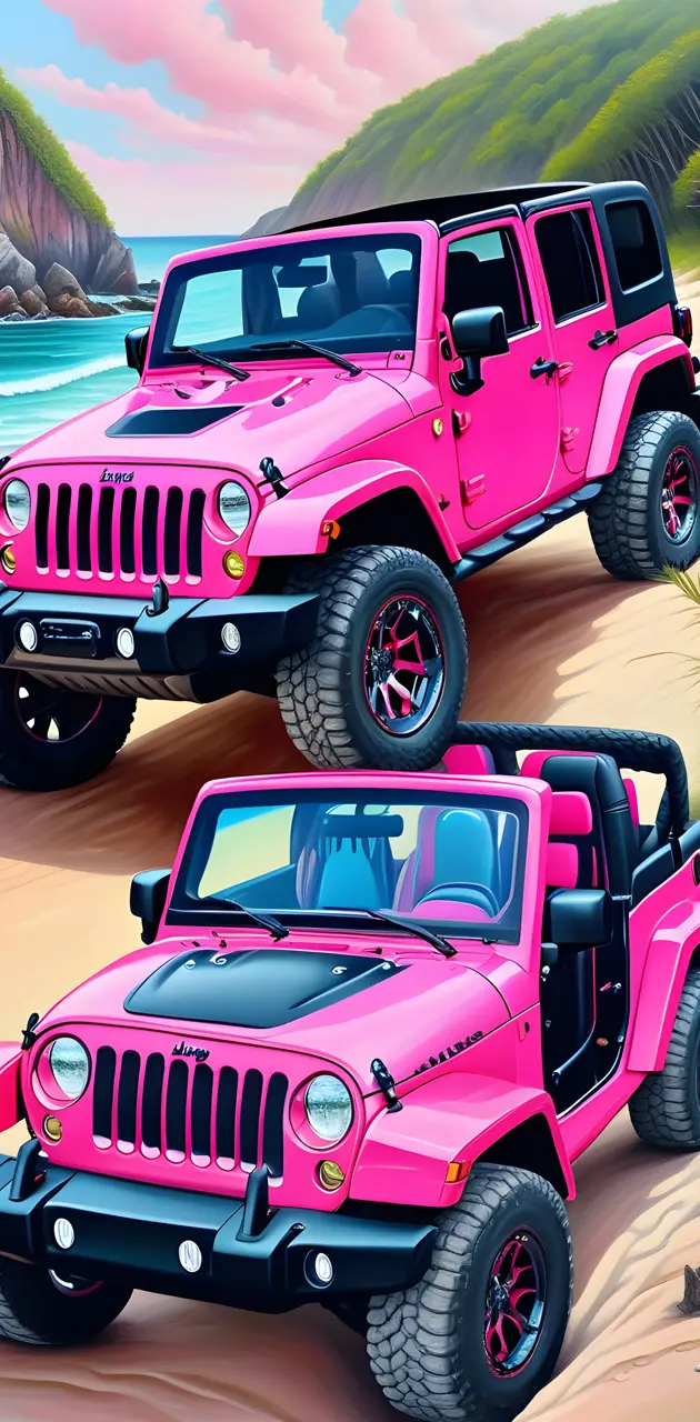 double pink jeep