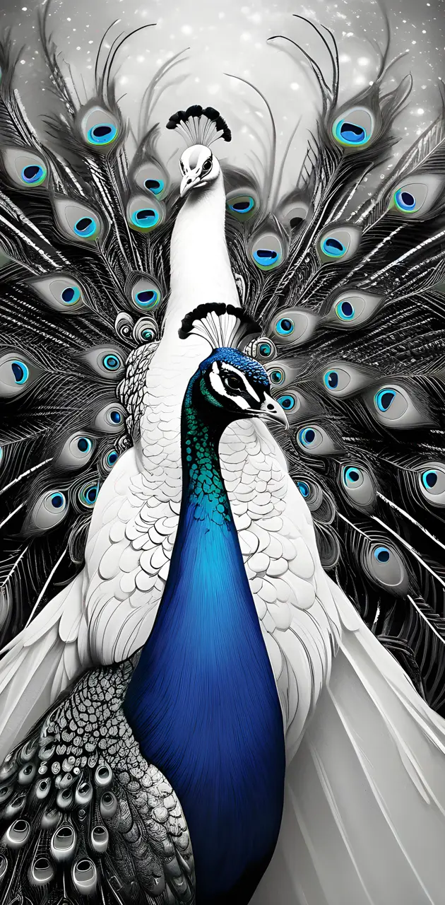 Black & white peacock
