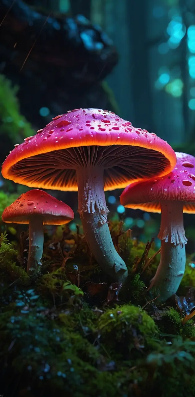 Lighting mushrooms and colourful looks