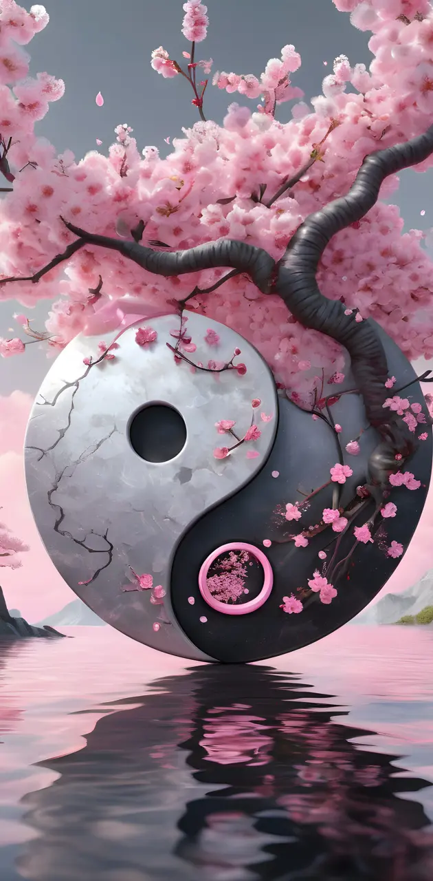 cherry blossom yin yang