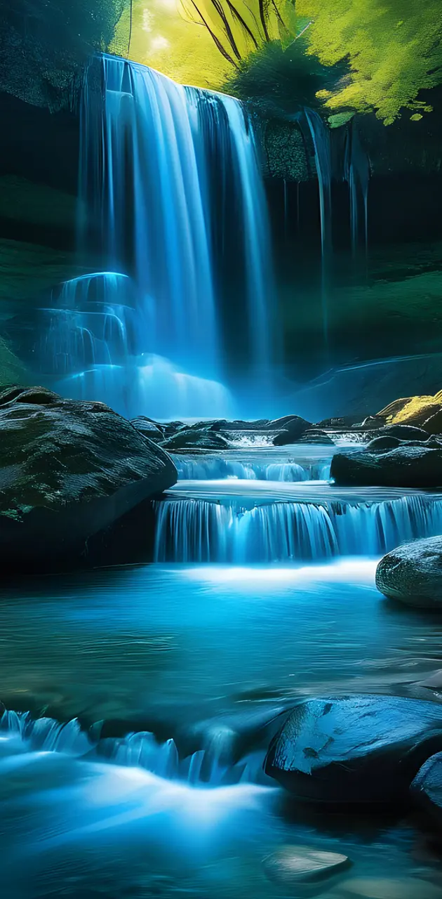 Glowing Waterfalls