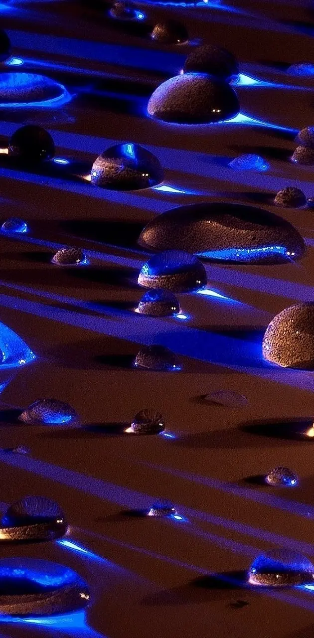 Blue Liquid Drops