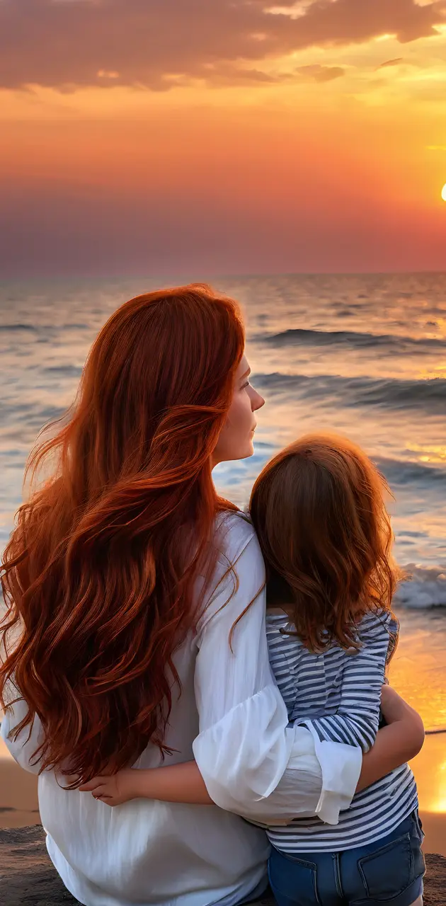 mother and daughter red hair