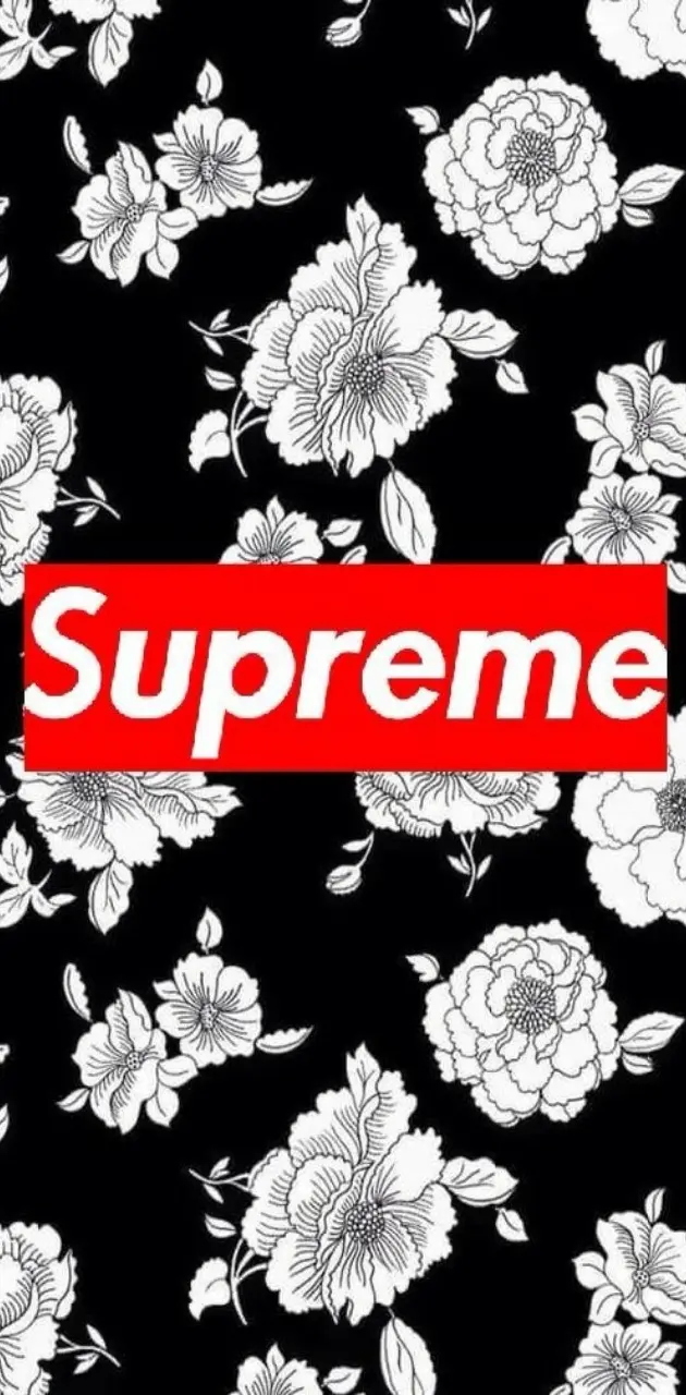 Download Supreme Brand In Black And White Wallpaper