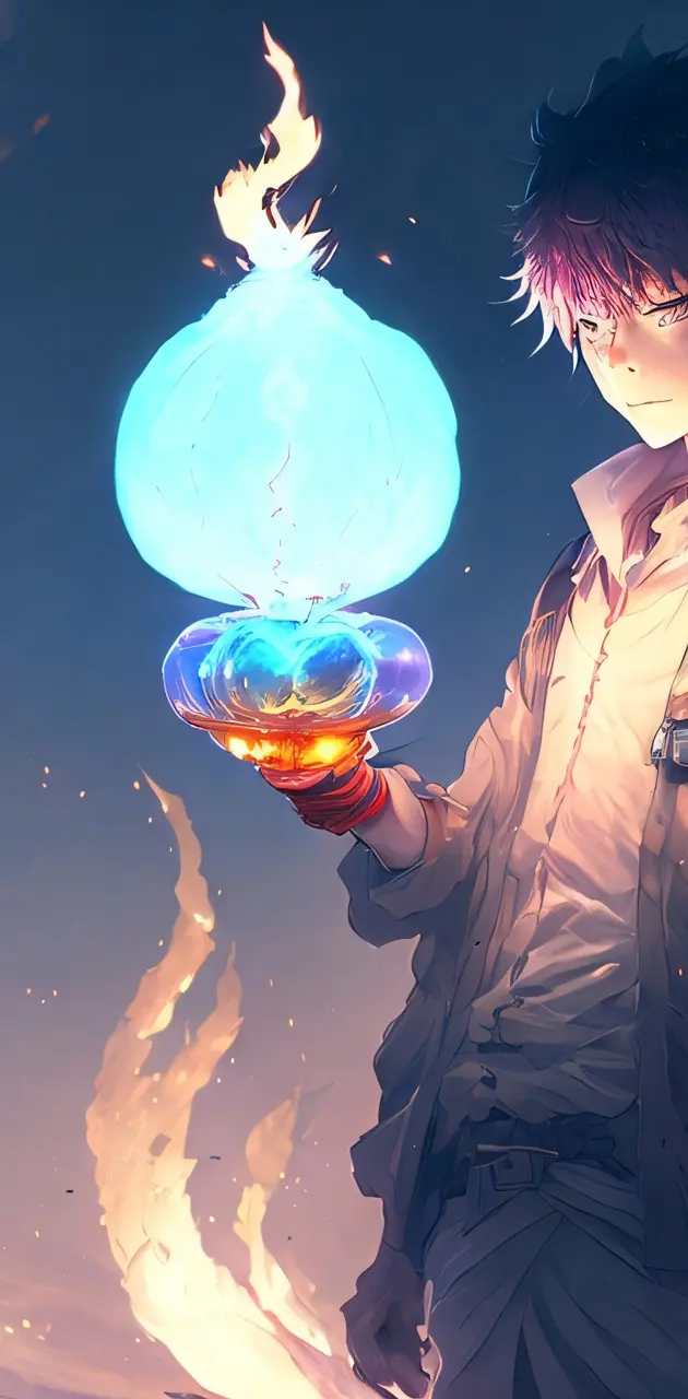 Anime man holding orb