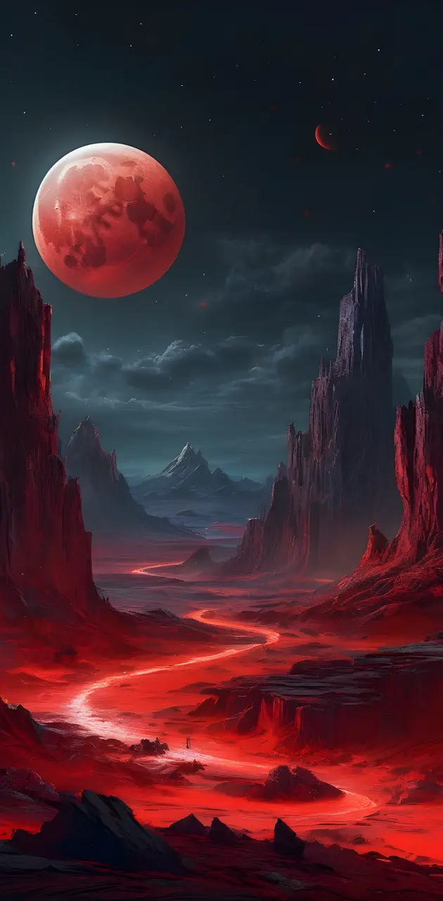 luminescent Red moon