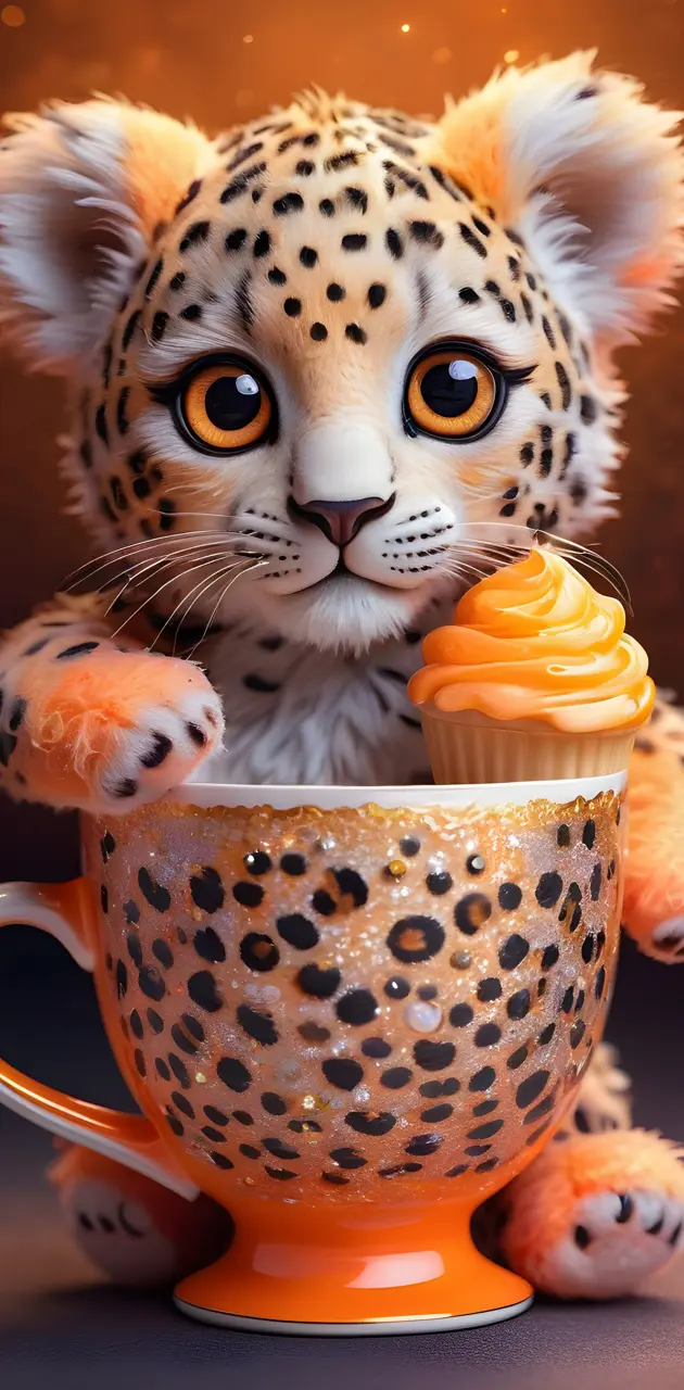 orange-sherbert colored teddy leopard