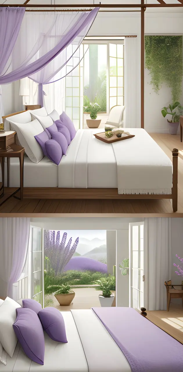 Modern purple bedroom 