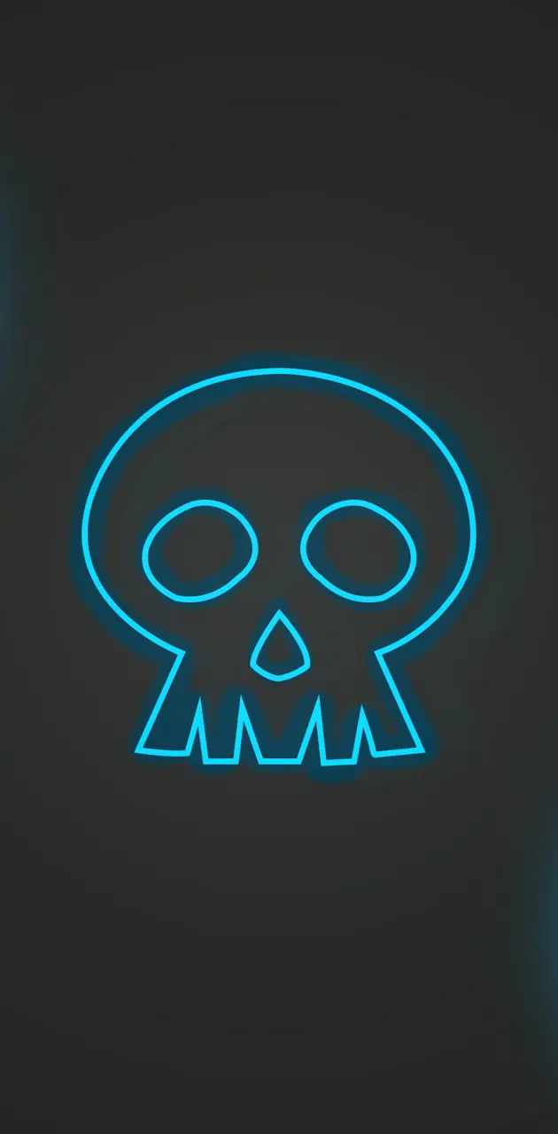 Blue Neon Skull