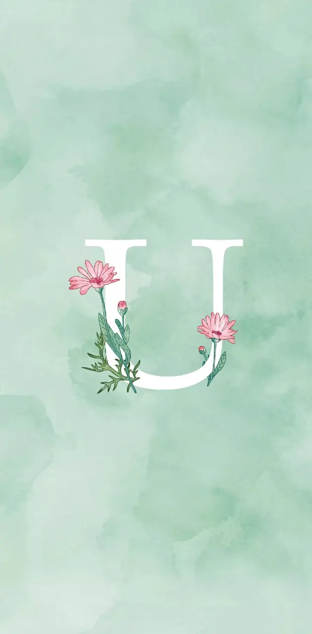 Letters, U With Flower Design, flower design, alphabet, HD phone wallpaper
