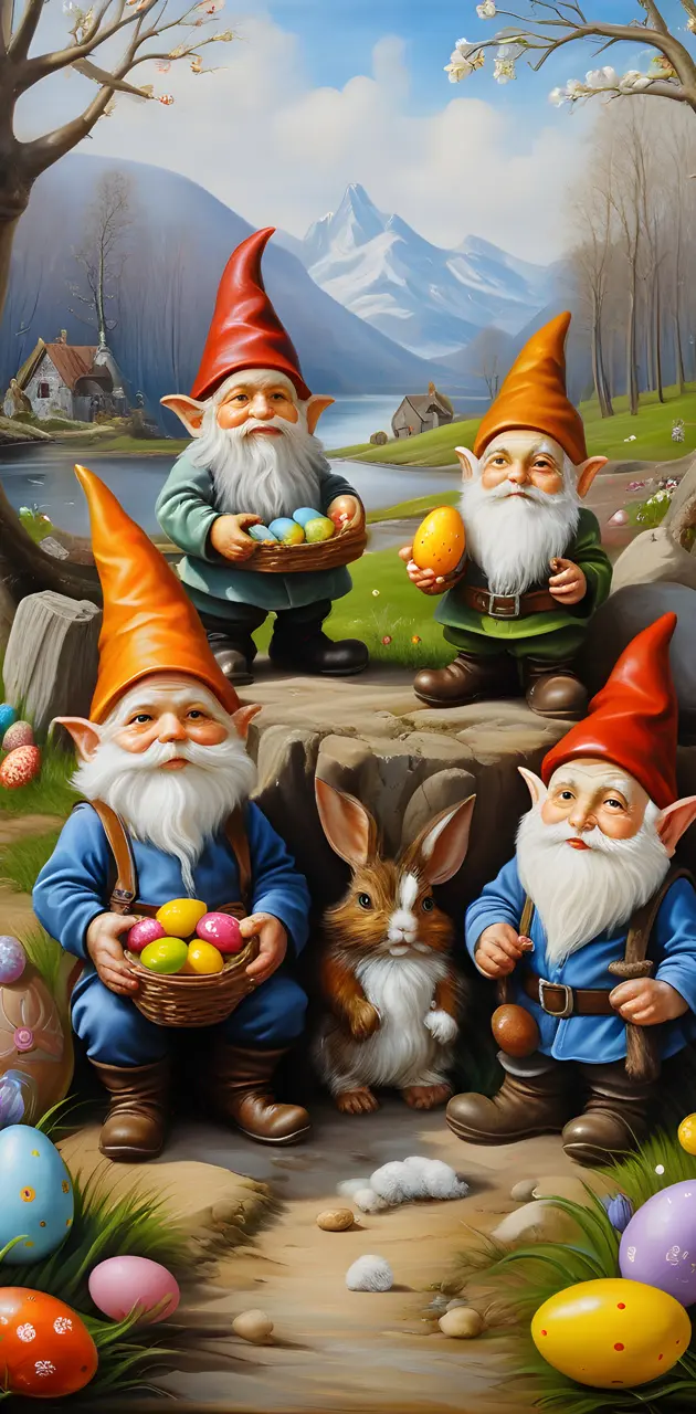 easter gnomes with bunny