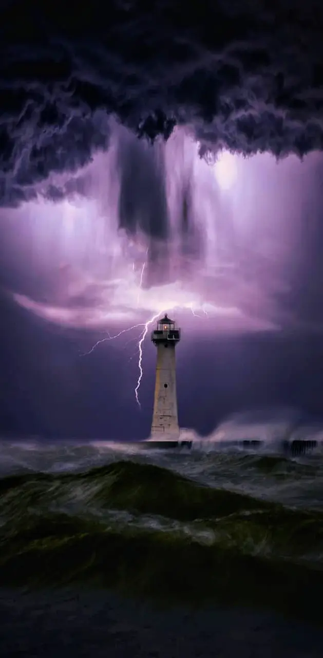 Lighthouse storm