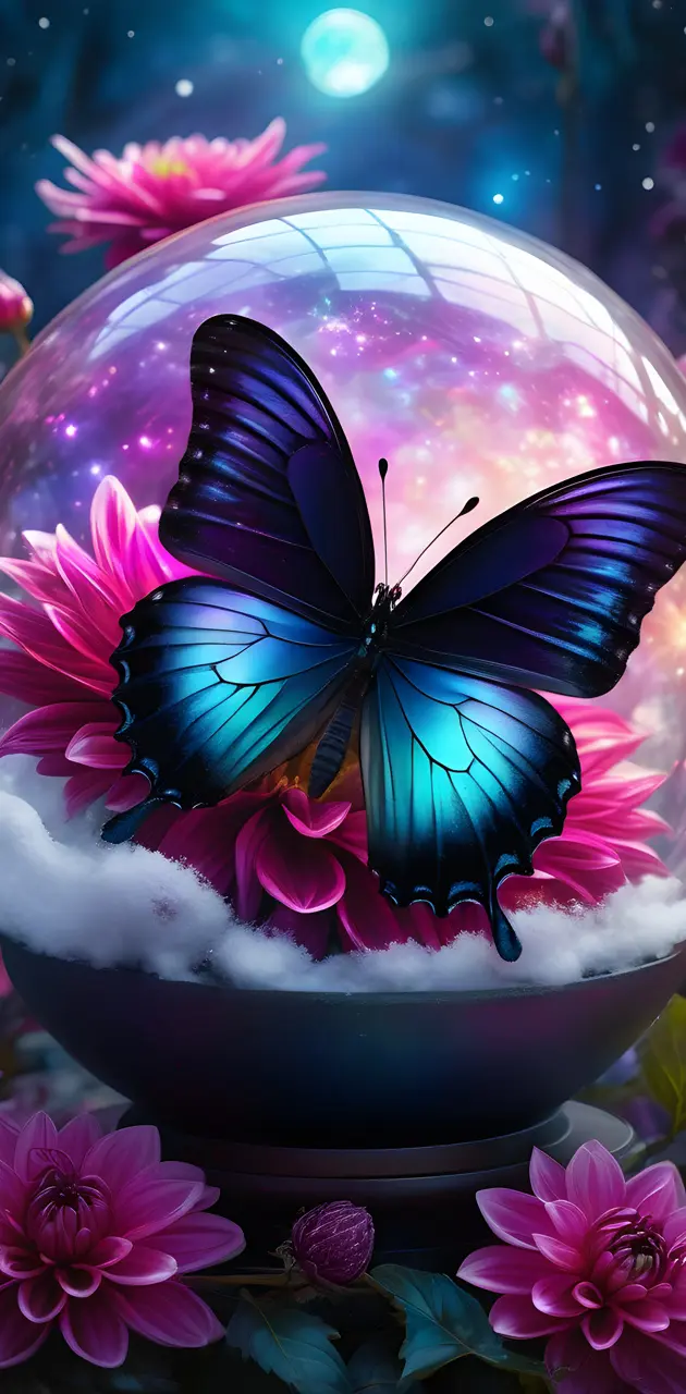 Beautiful Iridescent Butterfly And Dahlias Wallpaper By Kieylanrose Download On Zedge™ 8c57