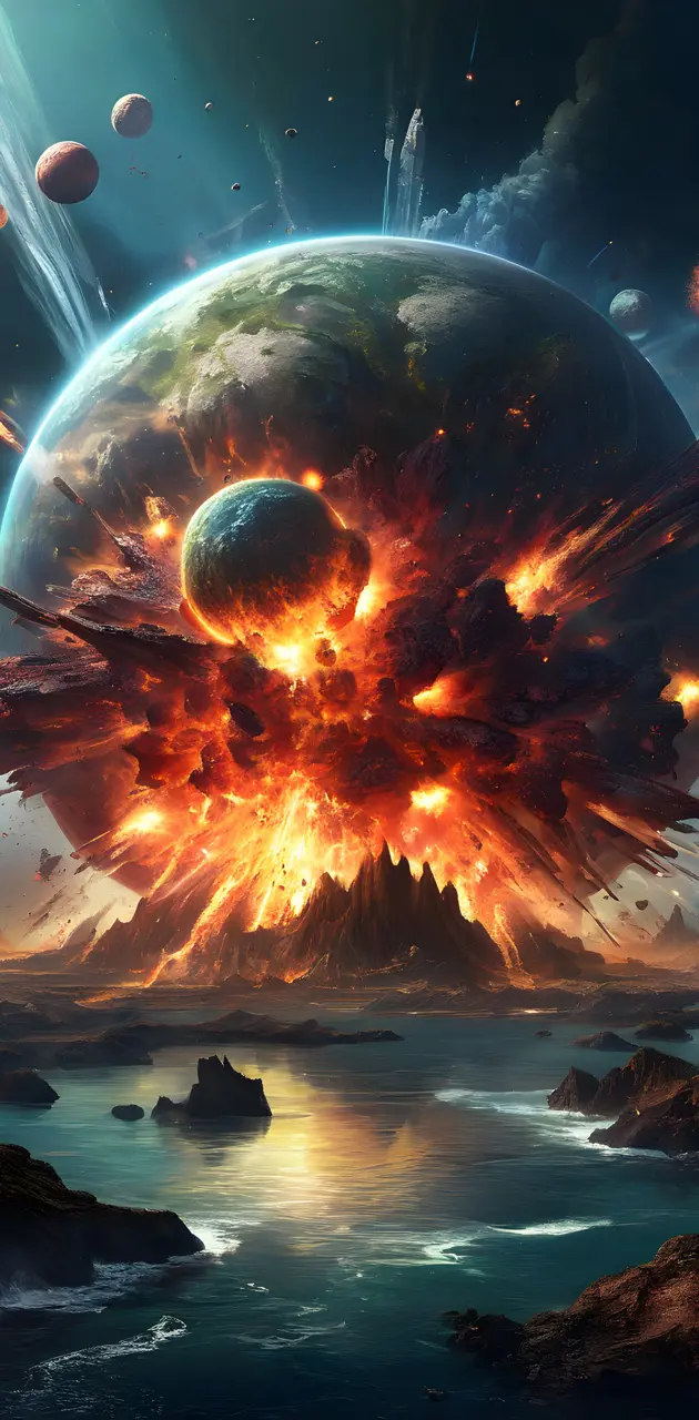 exploding planet