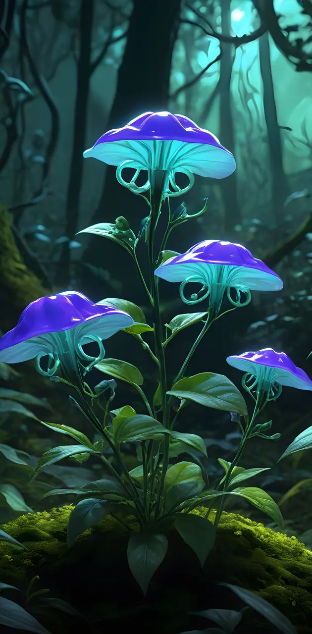 Bioluminescent Flying Saucer Flowers Lunarpunk Inspiration