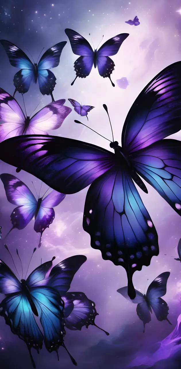black & purple butterfly's