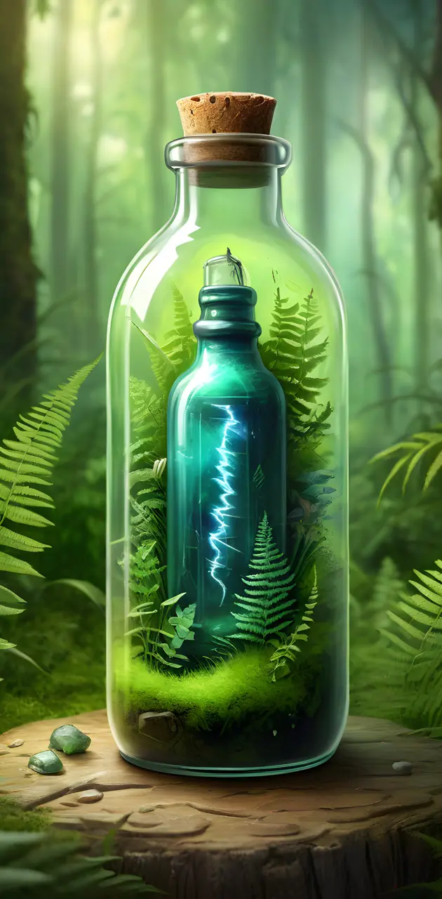 storm and fern in a bottle Inside a bottle