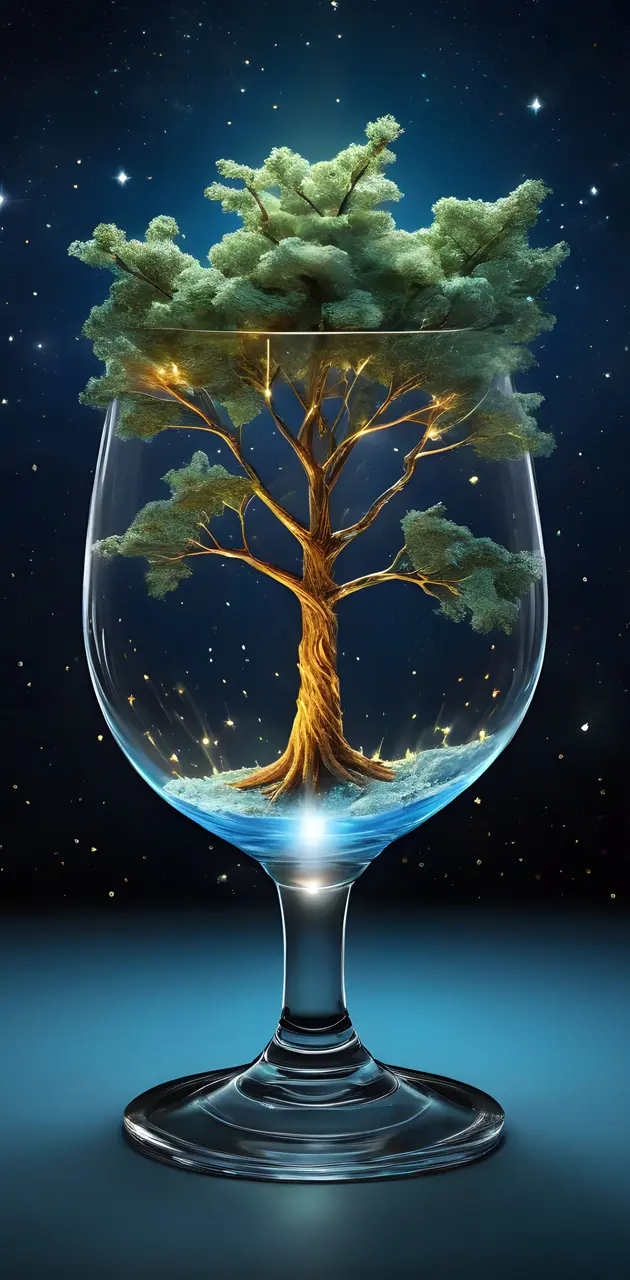 a tree 

in a glass