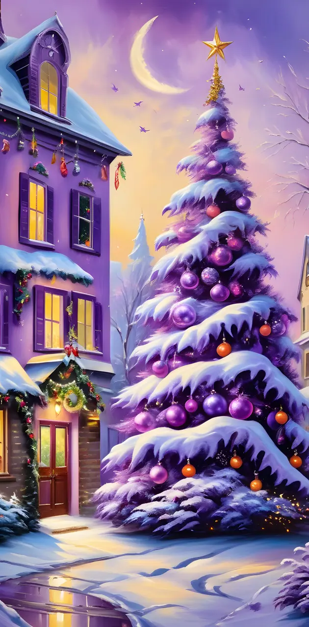 Christmas tree purple