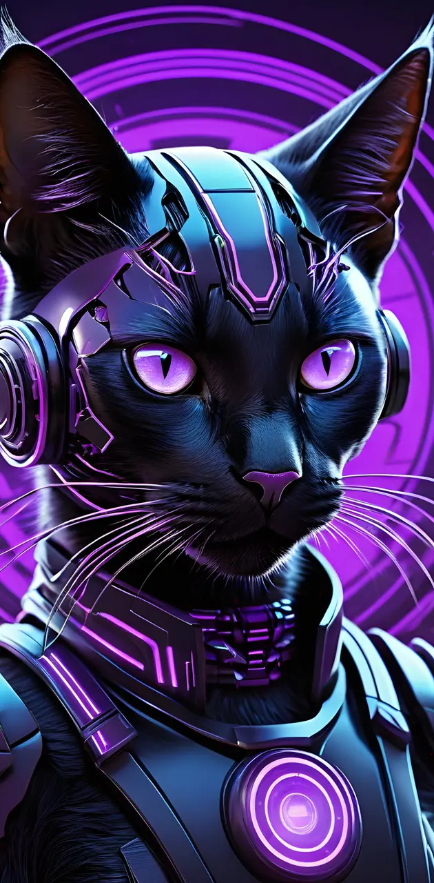 Cybernetic purple Cat