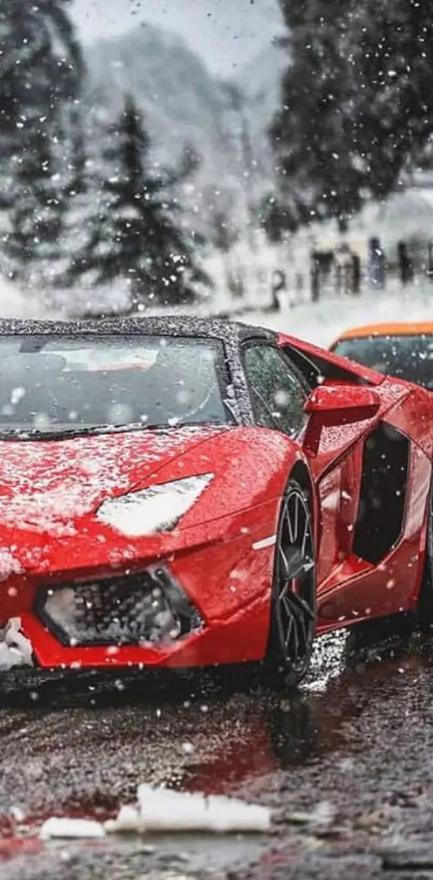 Lamborghini in Snow
