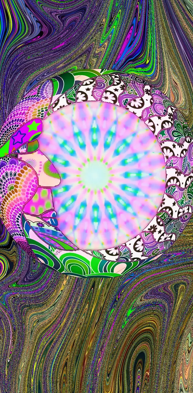 psychedelic moon and sun