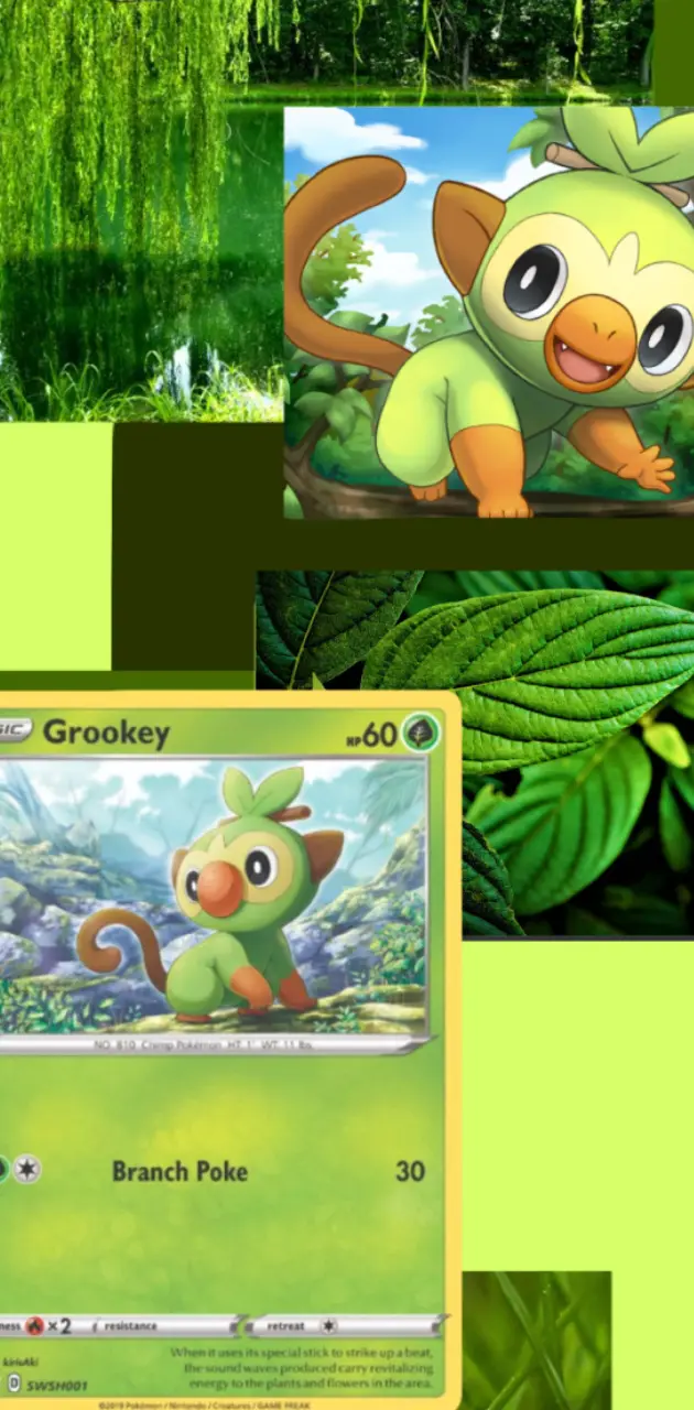 Grookey/green collage