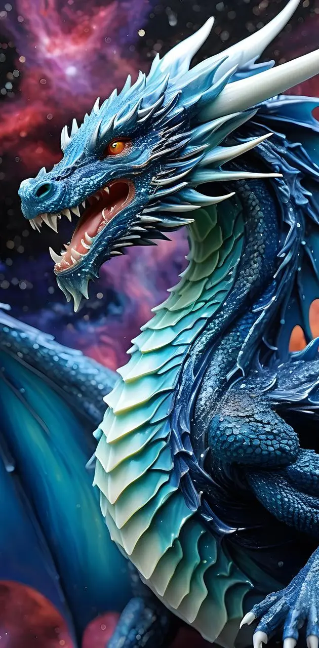 Blue Resin Space Dragon