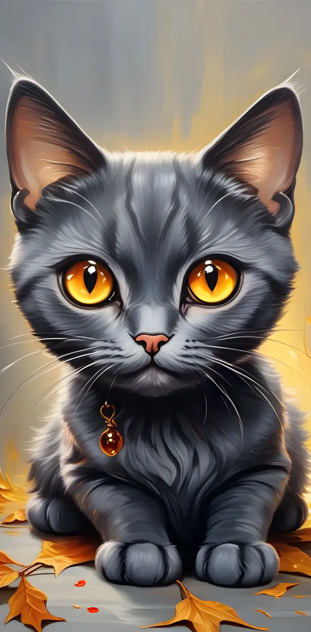 a cat with orange eyes