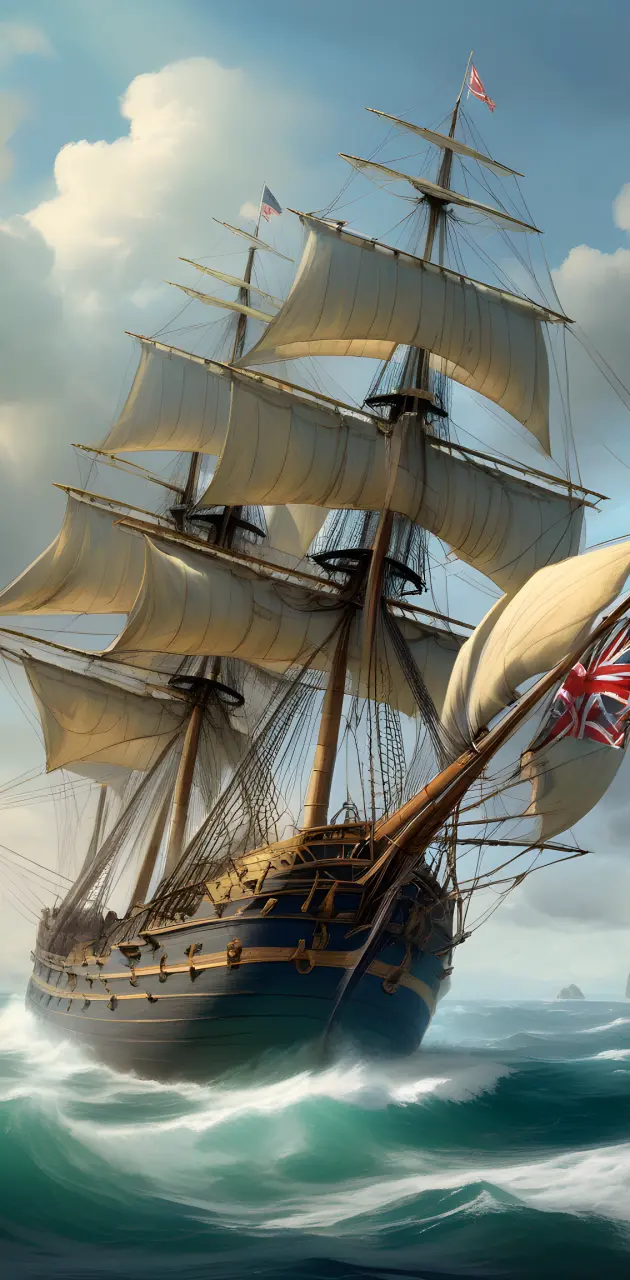 British Galleon At Sea