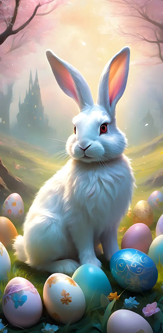 Easter bunny & eggs