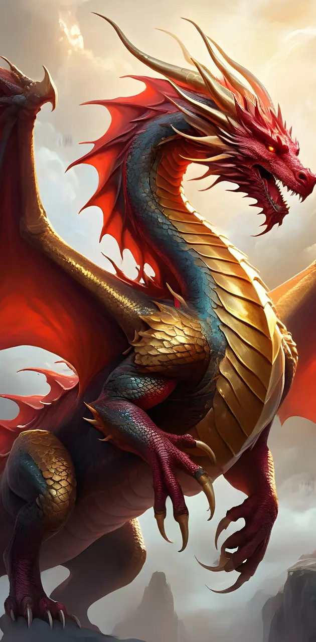 Gold and Red Dragon
