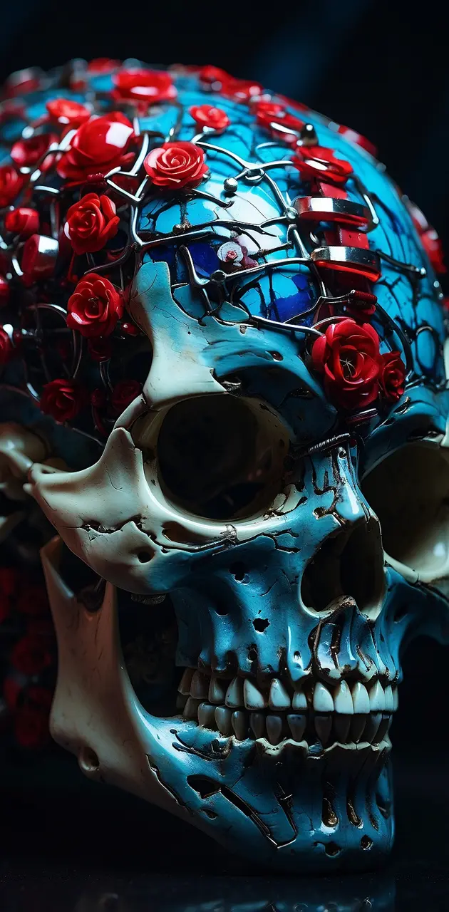 Blood Roses Skull