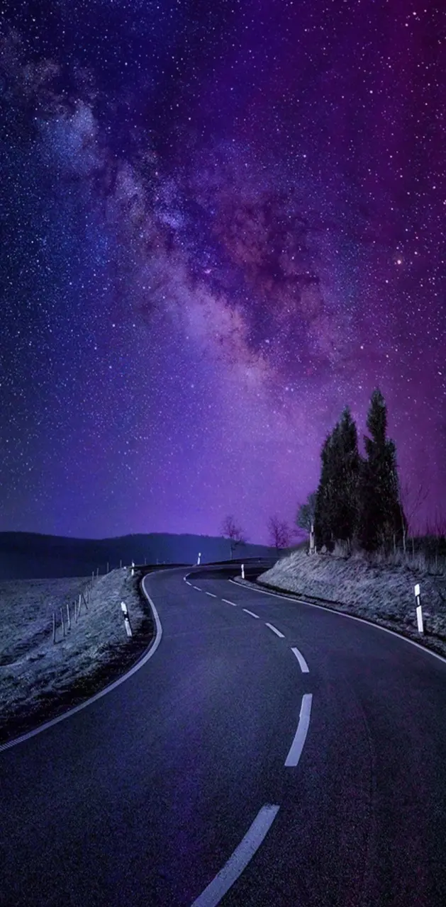 Purple night sky