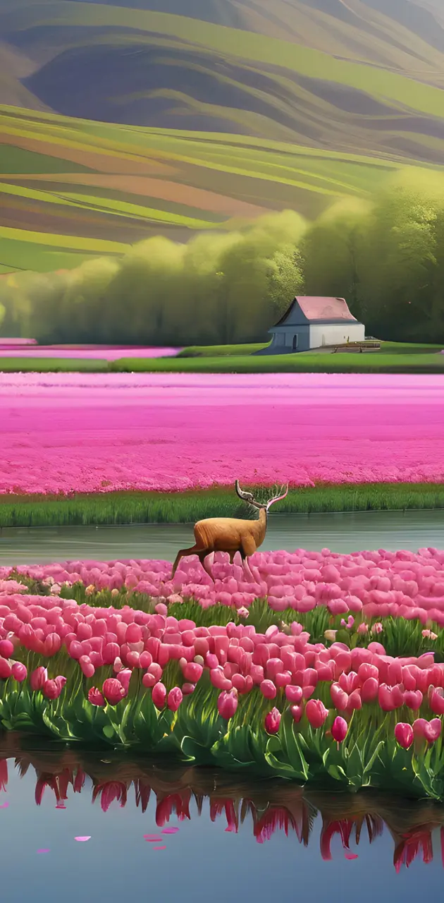 Tulip Farm pink deer