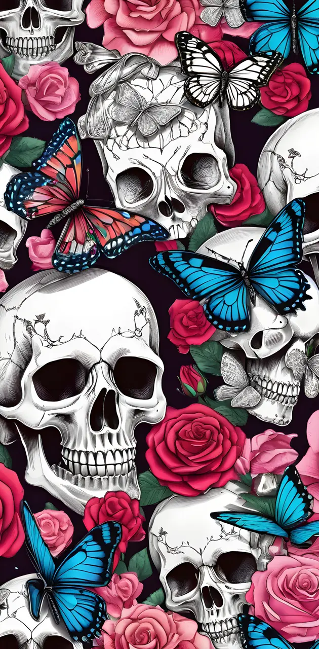 Skulls, Roses & Butterflies