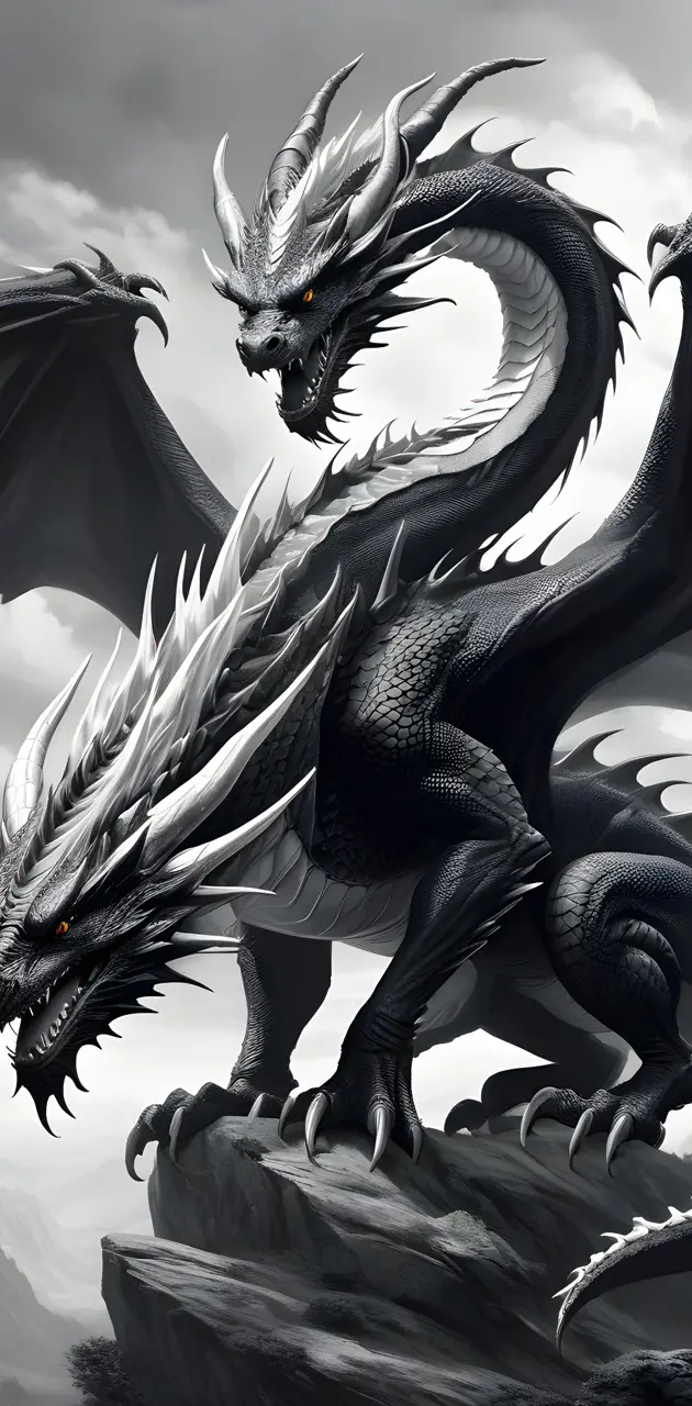Black & white dragon