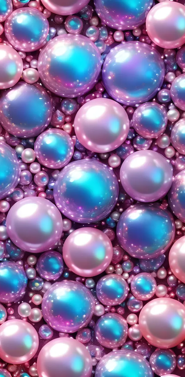 Colorful pink blue purple pearls