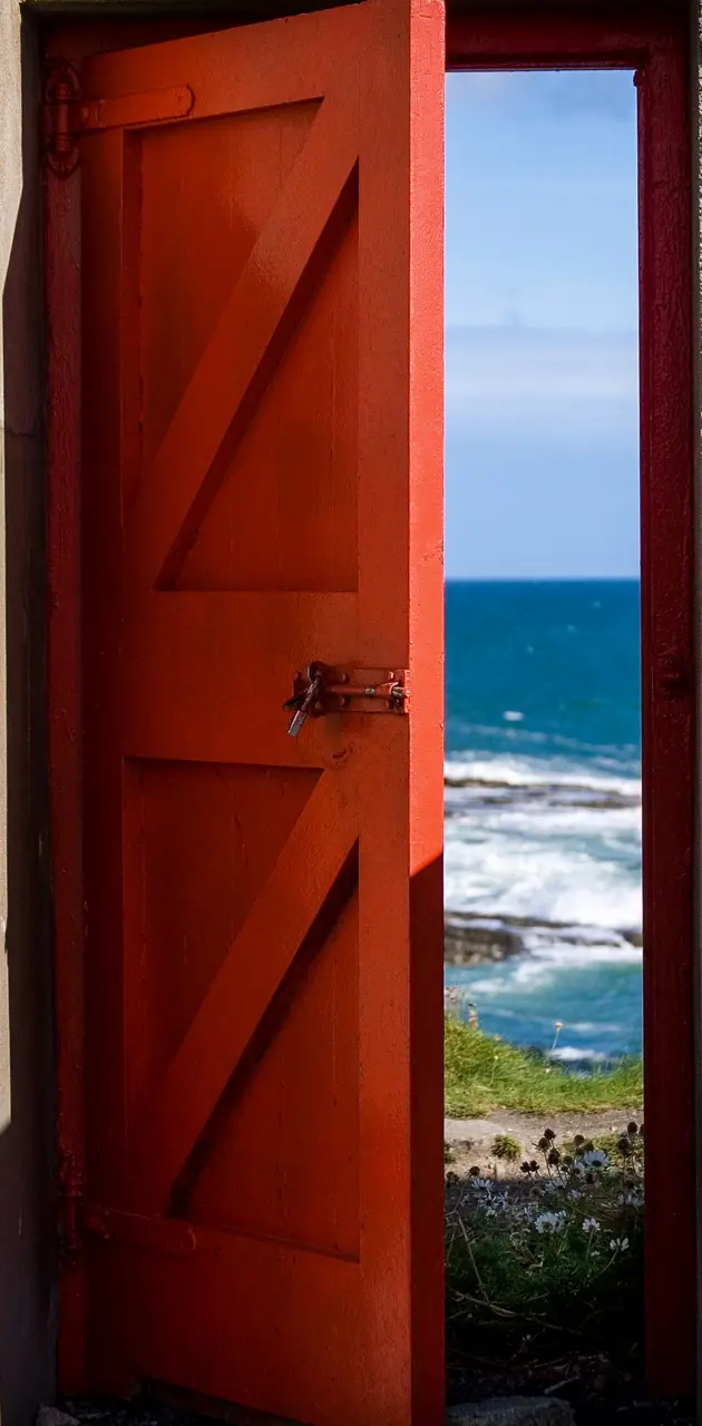 red door to the sea