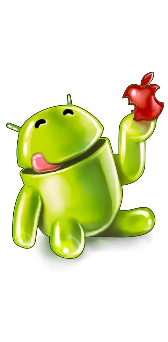 Android Eating Apple