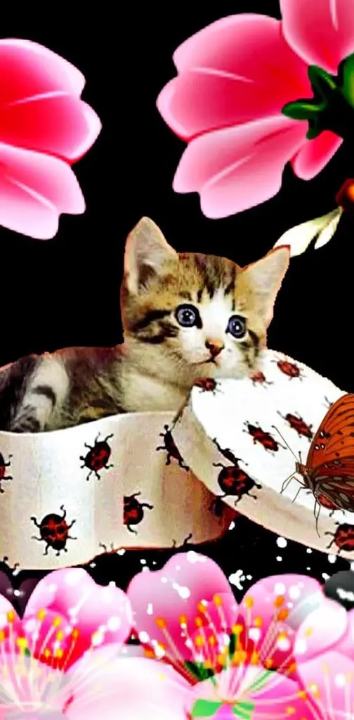 Gift box kitten