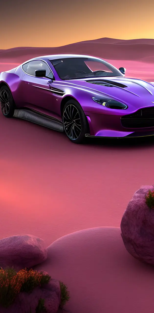 Purple Aston Martin 