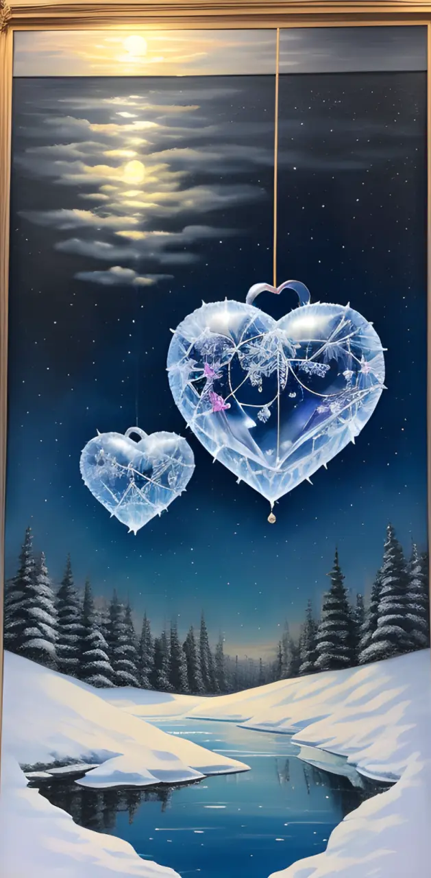 2 crystal hearts lover