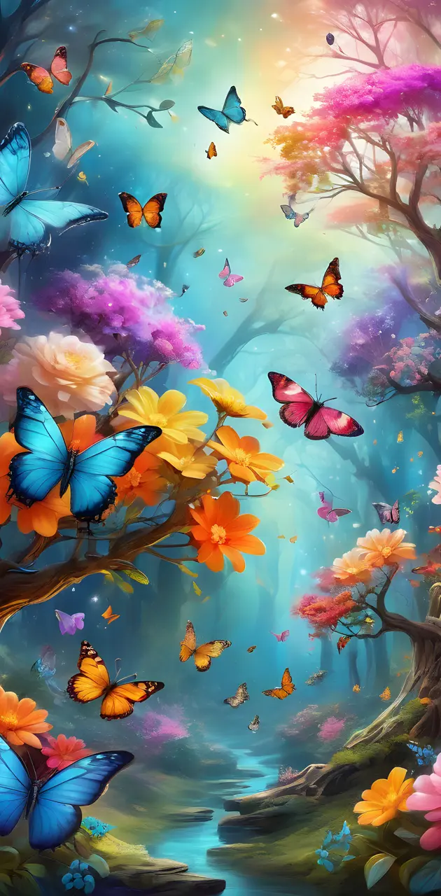 a group of colorful butterflies