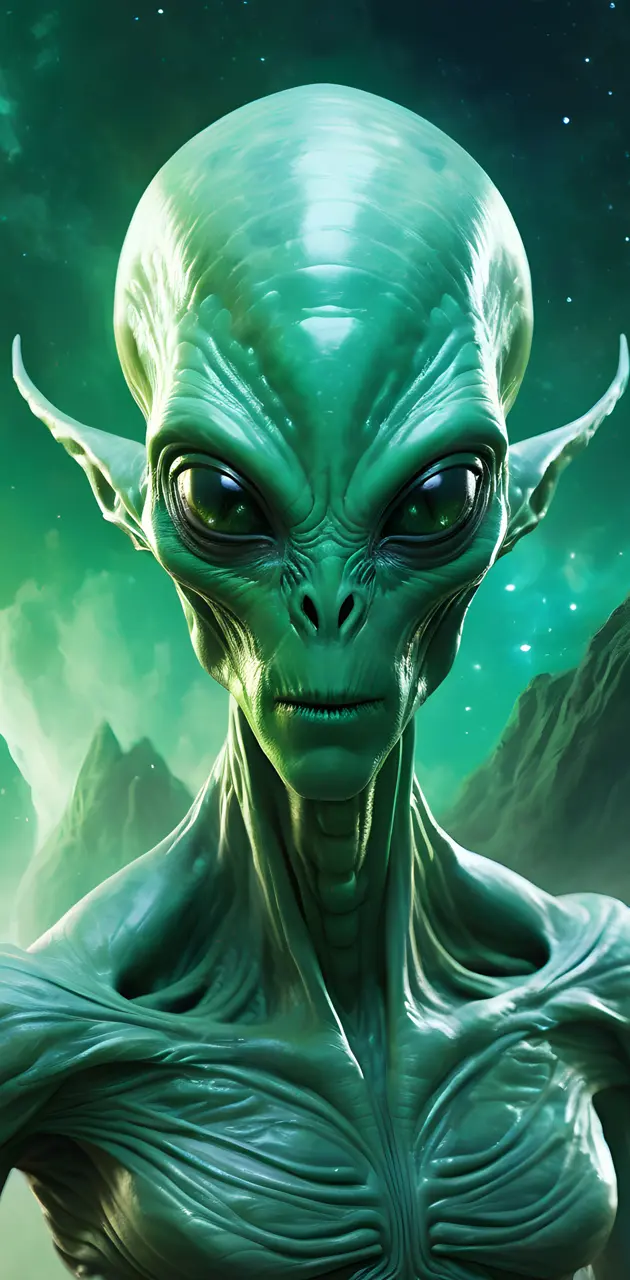 green scarry alien