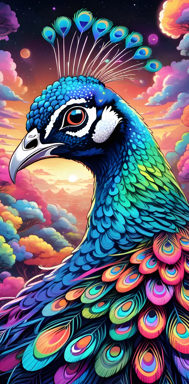 rainbow peacock