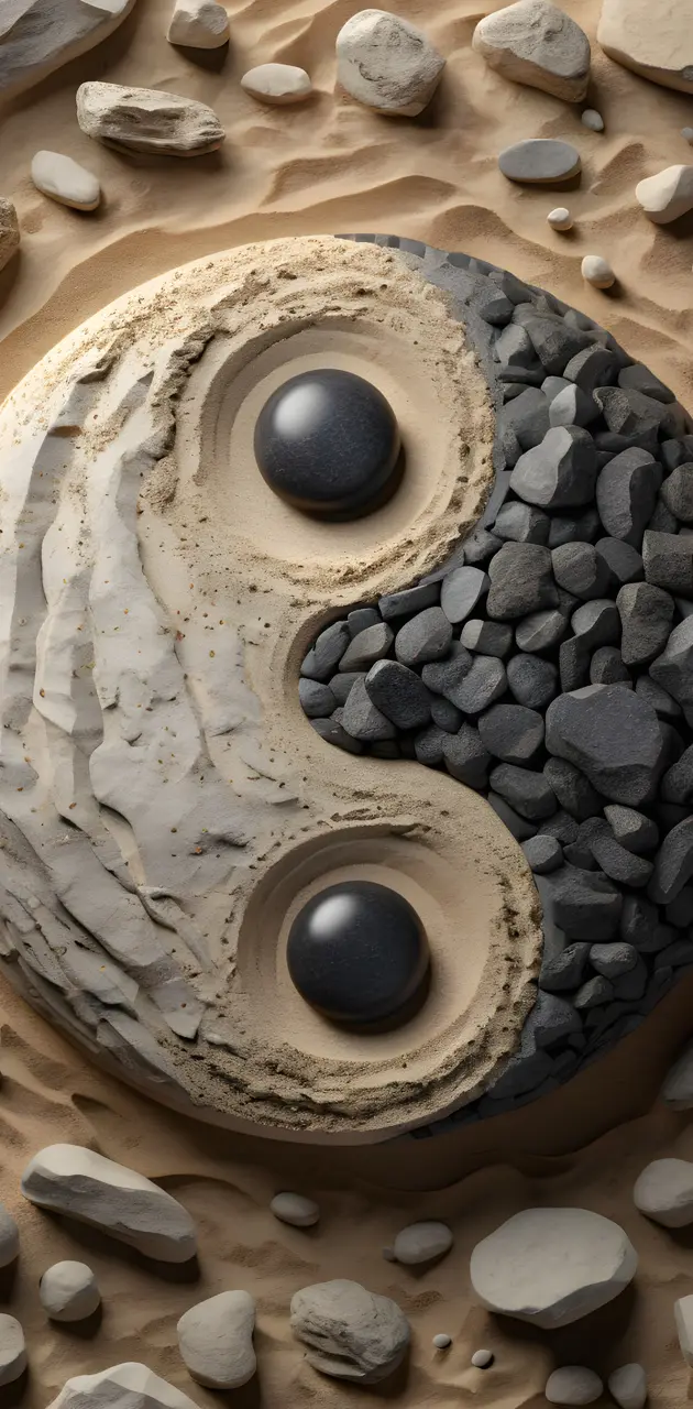 yin yang sand and stone