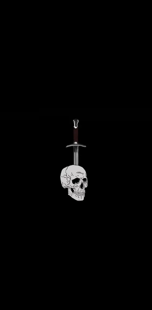 Skull with a sword