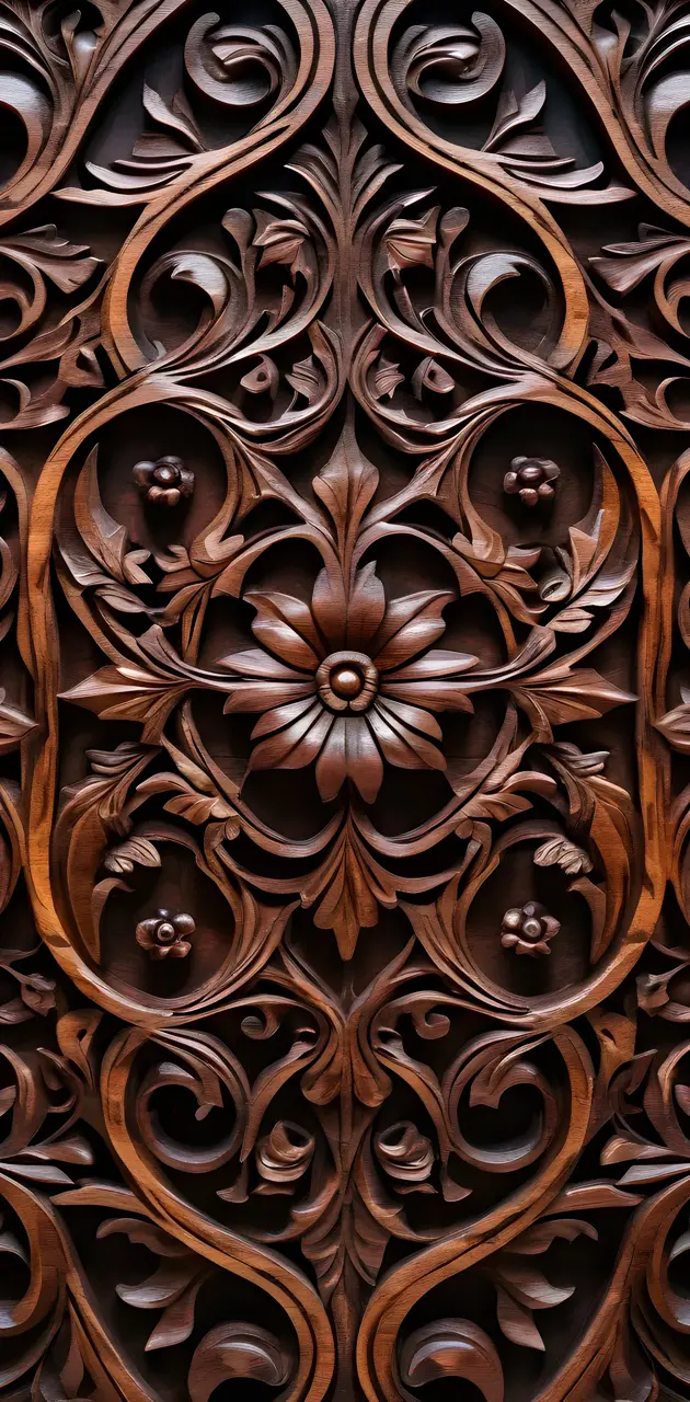 floral carved wood